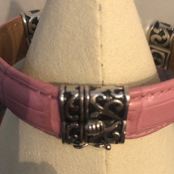 SOLD!! Honora PINK Leather & Double Row Pearl Bracelet - Picture 4 of 5